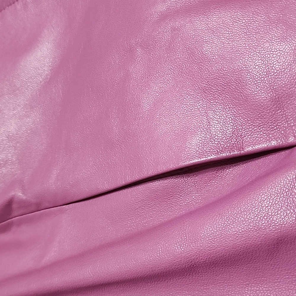 Liz Clairborne women's Lambskin leather jacket size 14 Lavender Designer Luxury - Picture 5 of 7